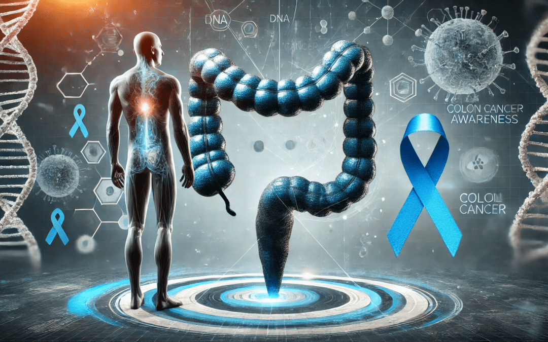 concept image depicting colon cancer awareness