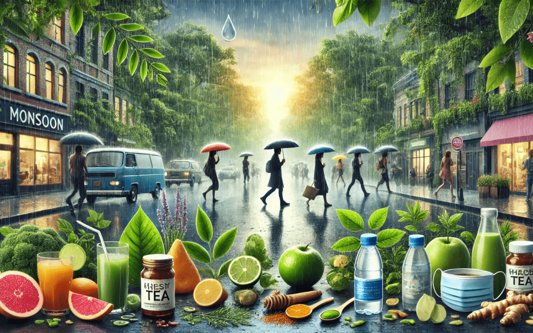 vibrant rainy monsoon scene